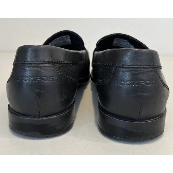 Rockport Mens 10.5 M Walkability Trutech Black Leather Penny Loafer Dress Shoes - Picture 6 of 16